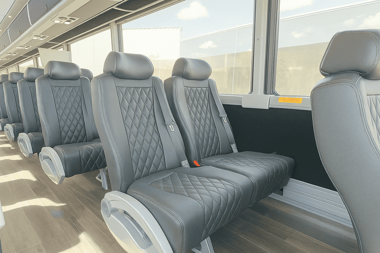 interior of Lakeland Coach Bus Service charter bus