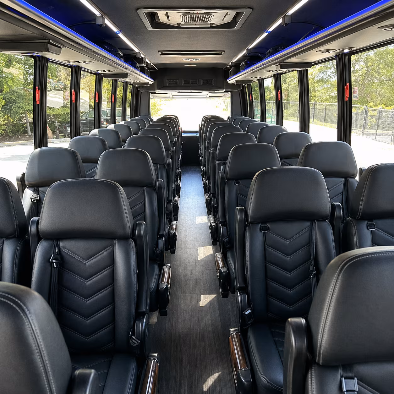 group boarding a minibus in lakeland