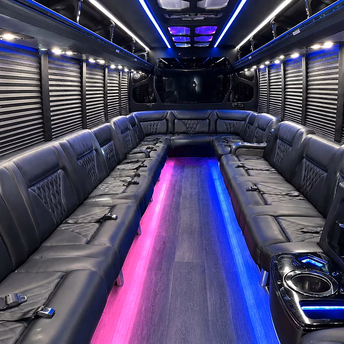 lakeland party bus rental interior
